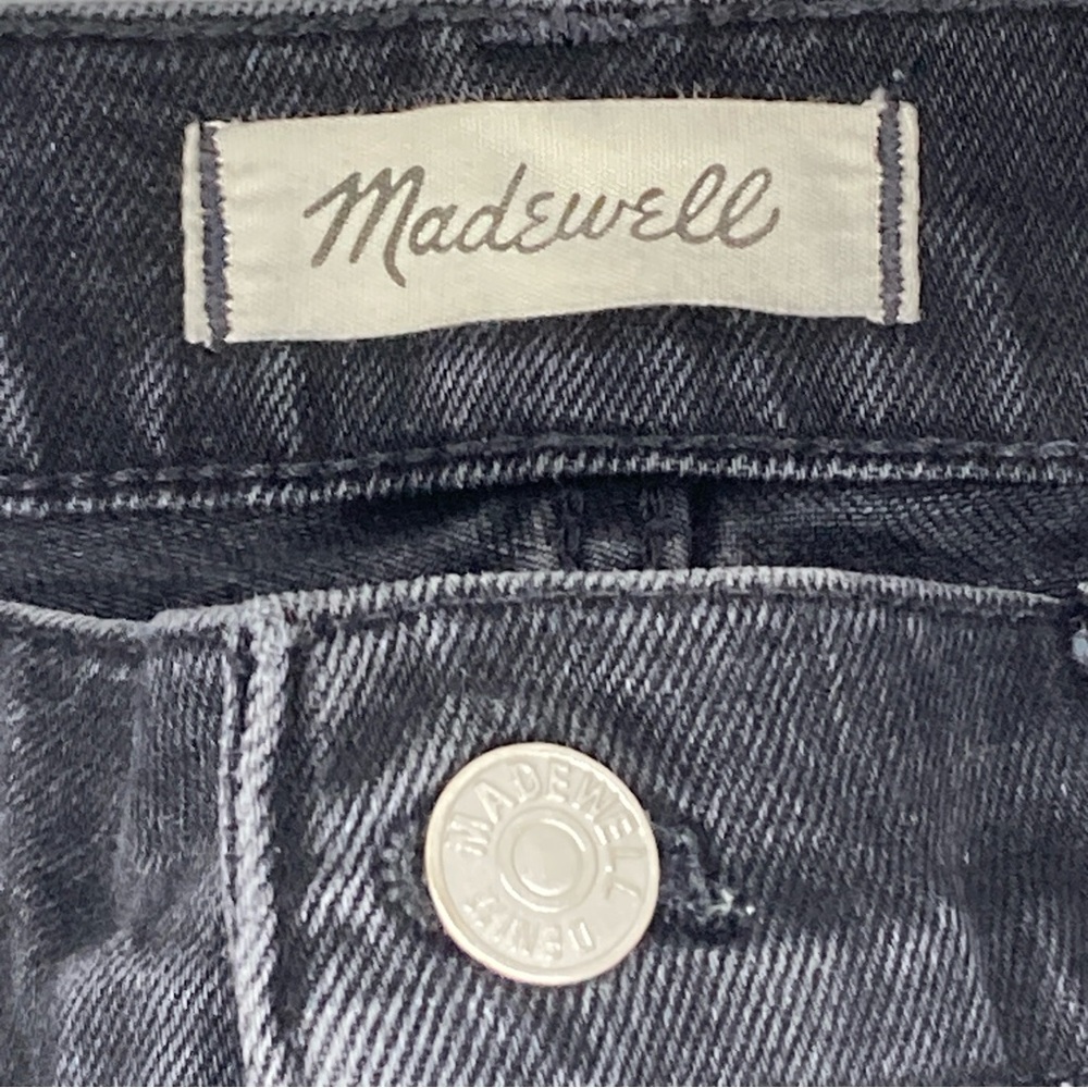 Madewell Tomboy Straight Jeans High Rise Denim Washed Black Women's Size 32 - Picture 3 of 15